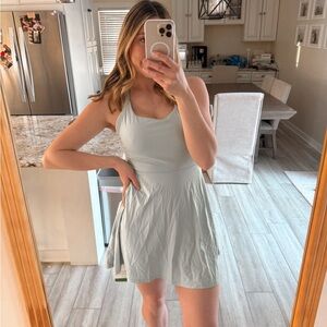 Halara Softlyzero Airy Exercise Dress Sage Green Athletic Dress Size Medium NWT